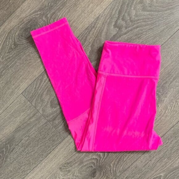 ALALA Crop Vamp Tight Leggings Hot Pink High Rise 7/8 Length Size Small - Picture 2 of 14